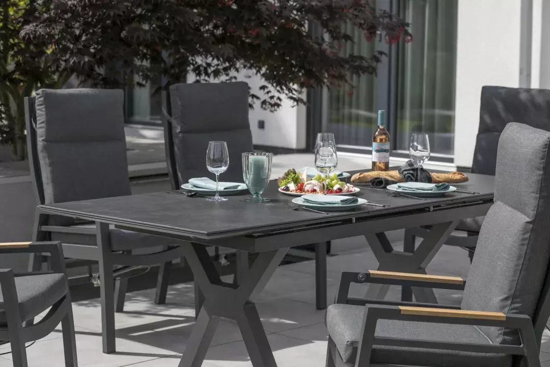 Ausziehtisch Granada 160/210 x 90 cm dark grey Aluminium